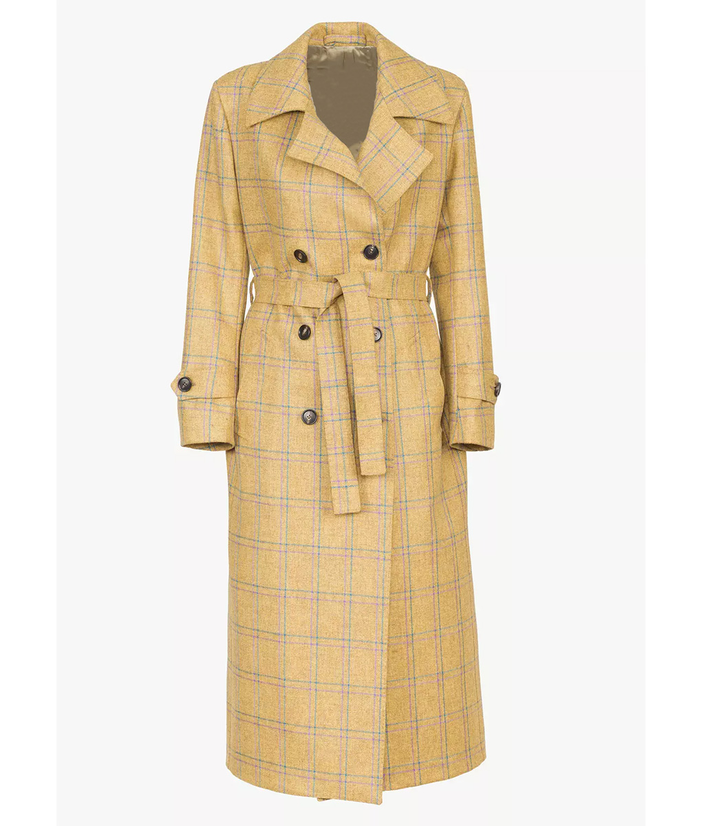 Jenna Coleman Yellow Belted Coat (4)