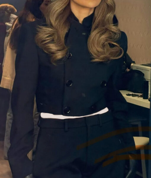 Jennifer Lopez Black Double Breasted Jacket-2