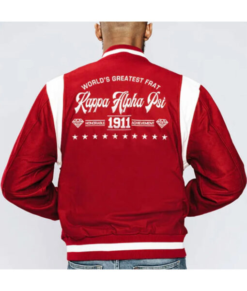 Kappa Alpha Psi World’s Greatest Frat Red Varsity Jacket-1