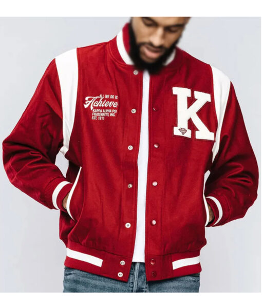 Kappa Alpha Psi World’s Greatest Frat Red Varsity Jacket-2