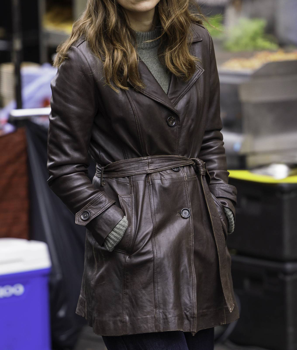 Keira Knightley Black Doves Leather Coat (3)