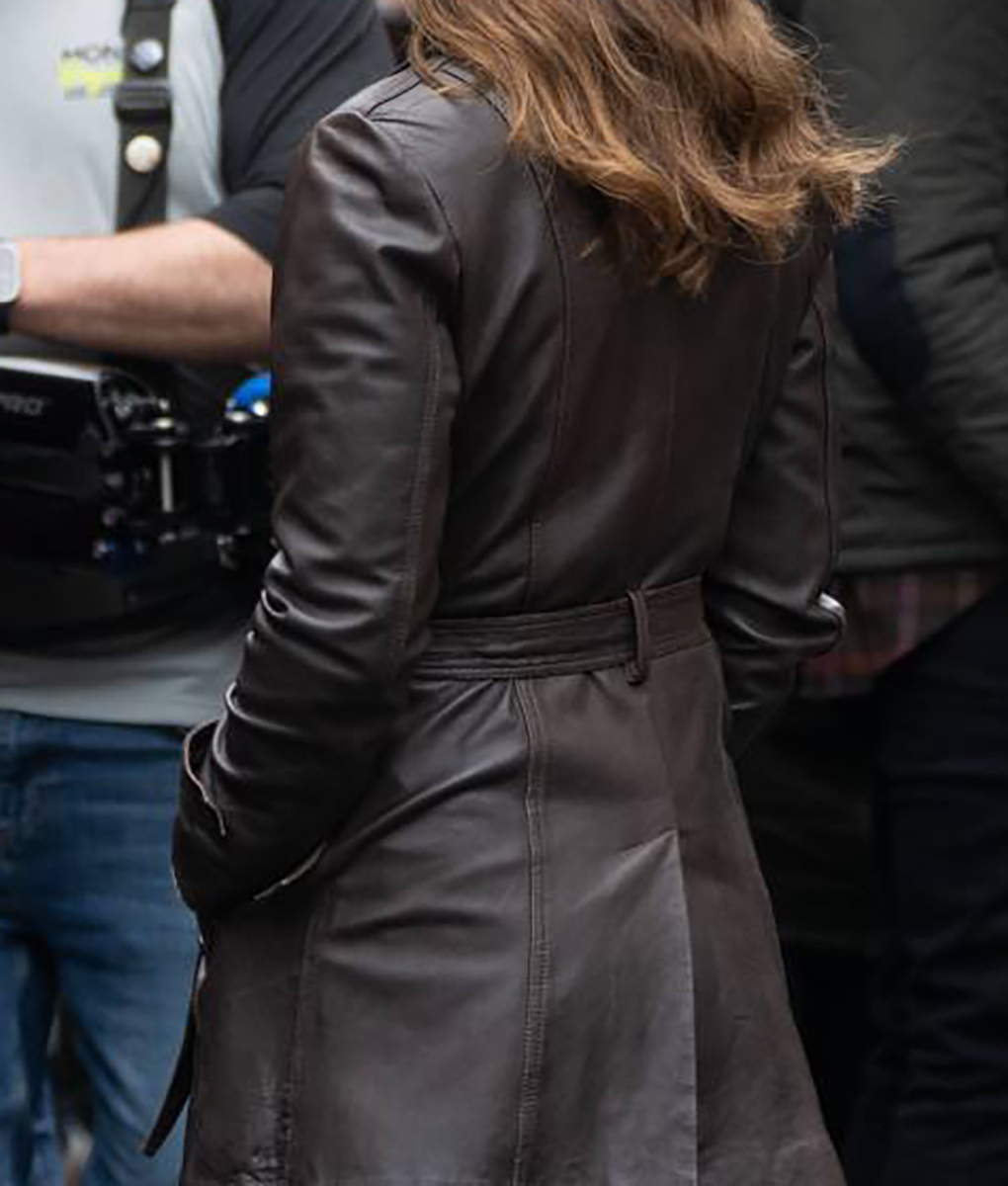 Keira Knightley Black Doves Leather Coat (4)