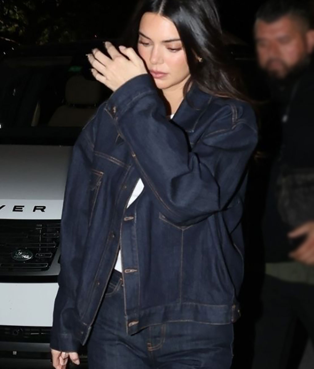 Kendall Jenner Dark Blue Denim Jacket (1)