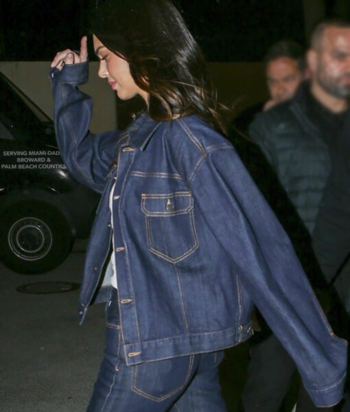 Kendall Jenner Blue Denim Jacket-5