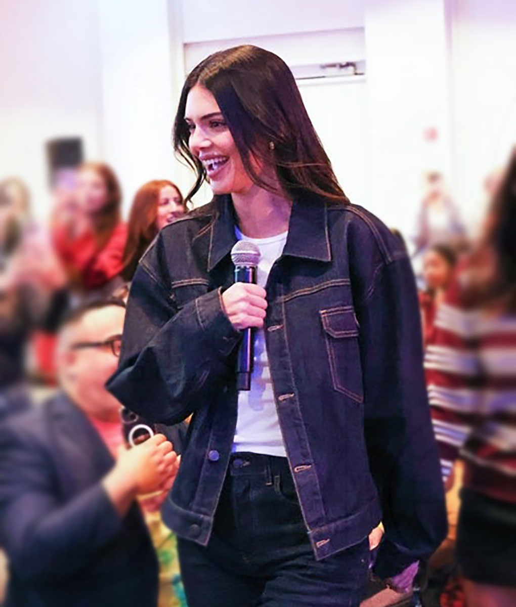 Kendall Jenner Dark Blue Denim Jacket (4)
