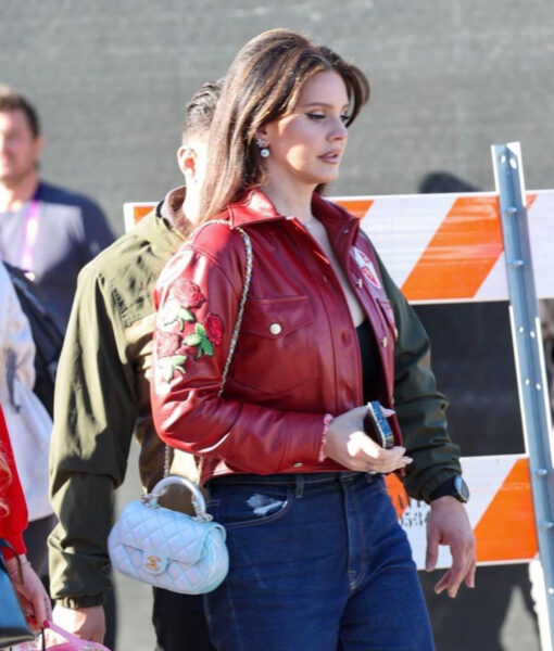 Lana Del Rey Super Bowl Leather Cropped Jacket