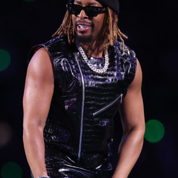 Lil Jon at Super Bowl LVIII Final Match Black Leather Vest-1