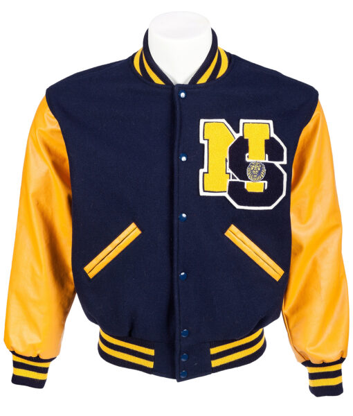 Means Girl Lettermen Navy Blue Varsity Jacket-1