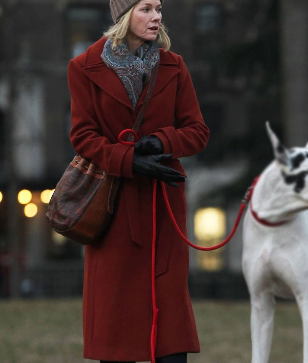 Naomi Watts Wine Red Wool Coat (3)