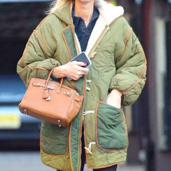 Nicky Hilton Shearling Green Hooded Jacket-2