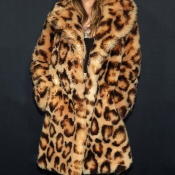 Paris Jackson Grammy Awards Leopard Pattern Fur Coat-2