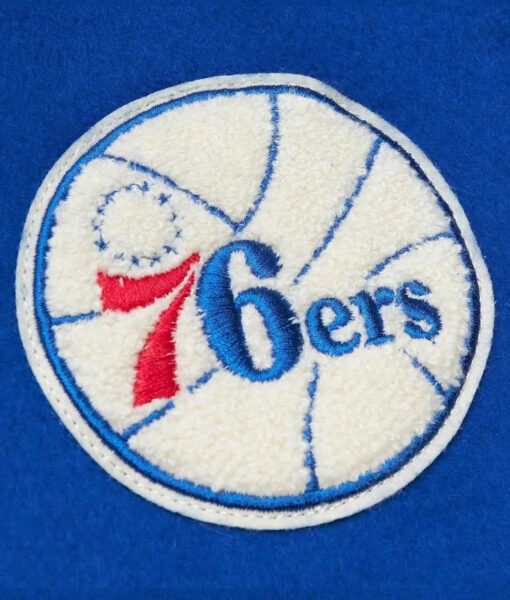 Philadelphia 76ers Sixers Blue Varsity Jacket-1