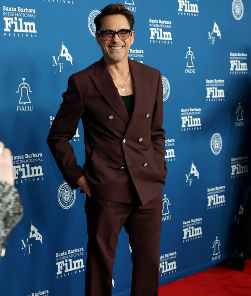 Robert Downey Jr. Santa Barbara Film Festival Burgundy Suit-1