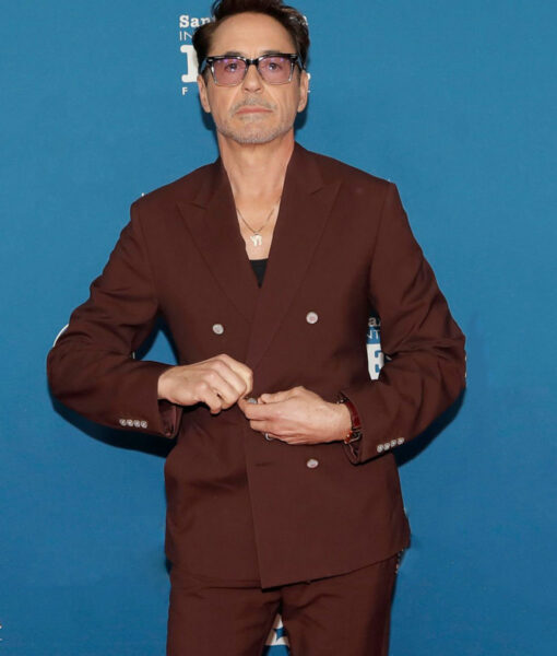 Robert Downey Jr. Santa Barbara Film Festival Burgundy Suit-2
