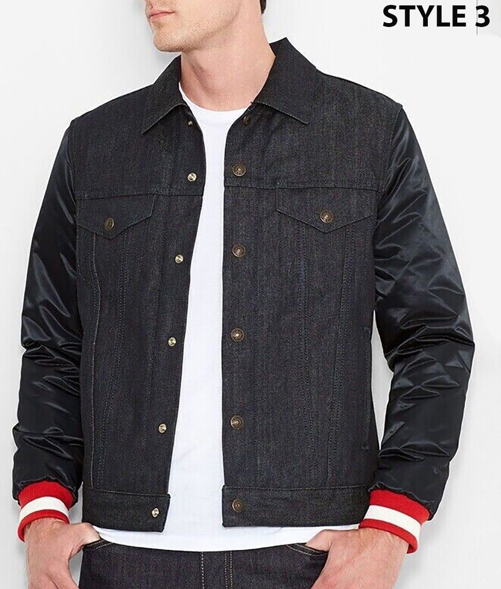 SF 49ers Black Denim Varsity Jacket Style-3 (2)
