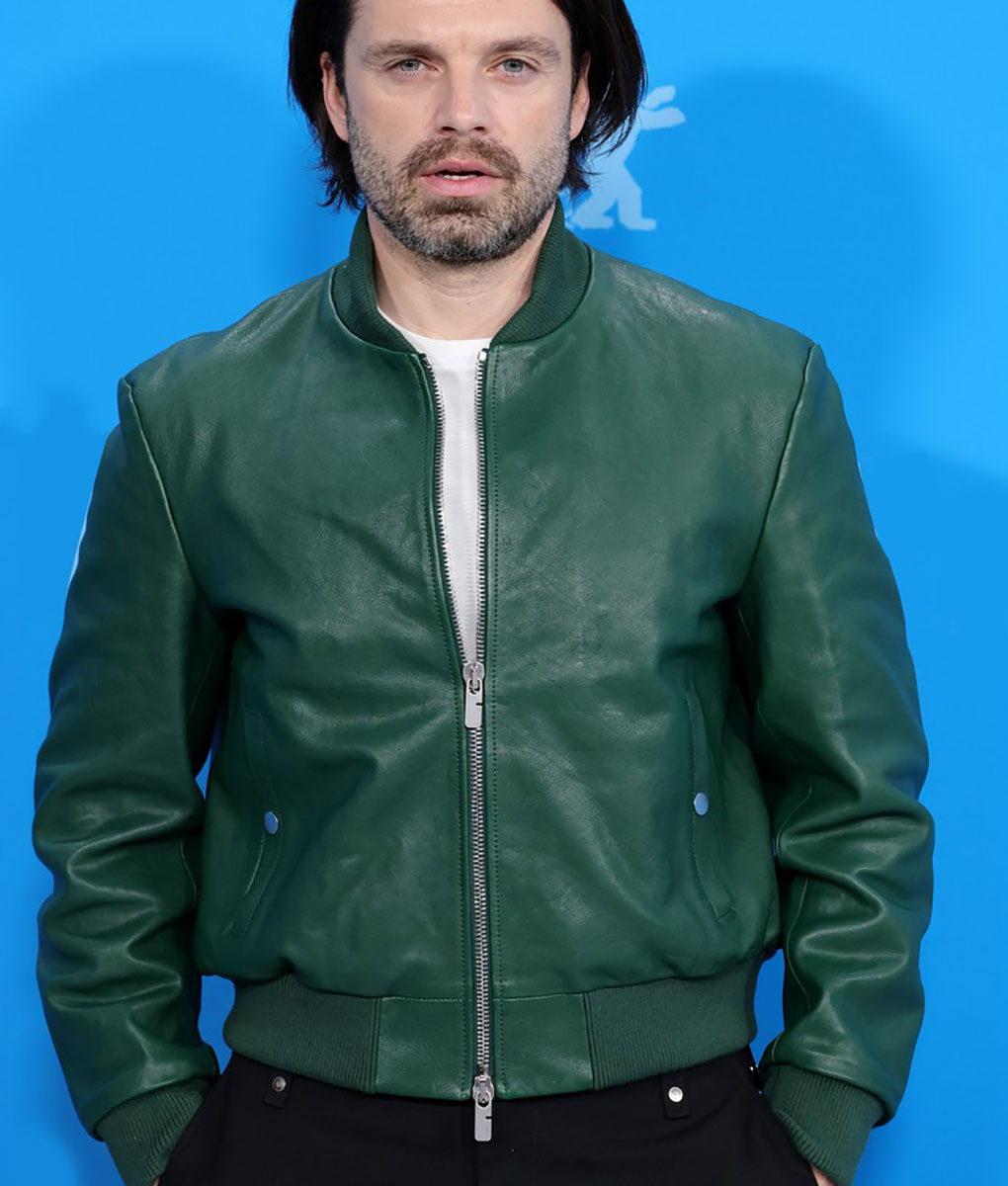 Sebastian Stan 74th Berlin Film Festival Green Bomber Jacket