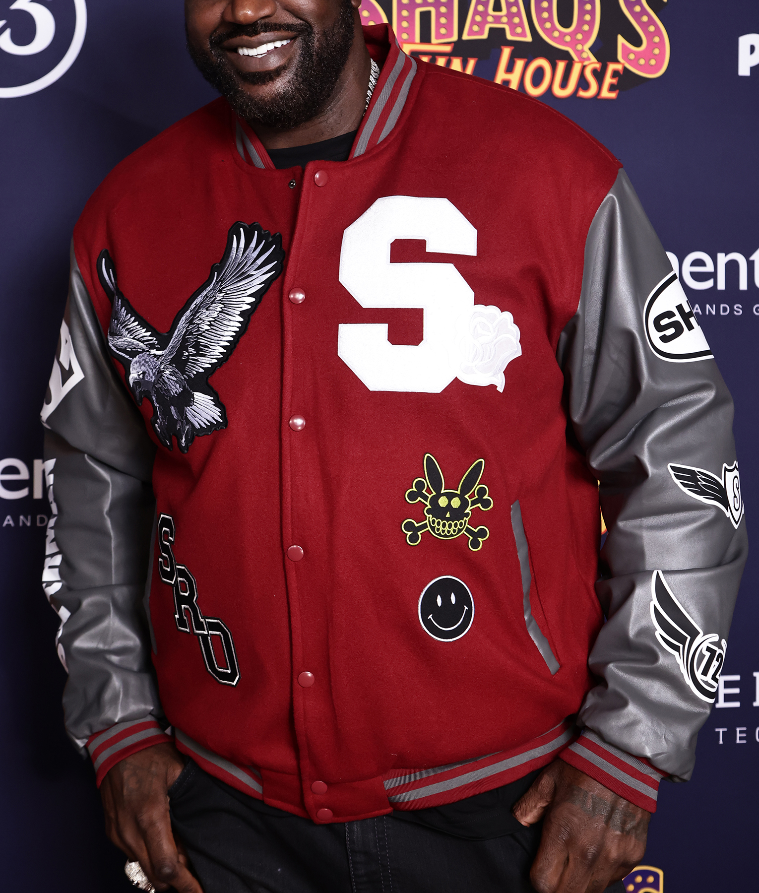 Shaquille O’Neal Super Bowl Red Varsity Jacket (3)