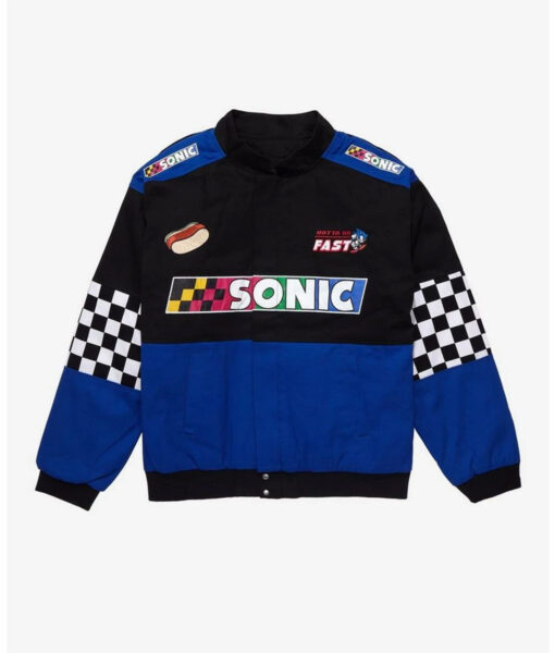 Sonic the Hedgehog Black and Blue Checkered Jacket-1