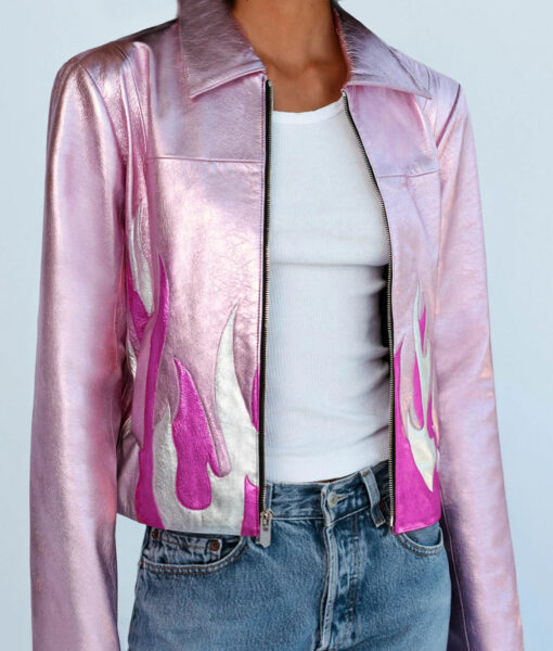 Taylor Tomlinson Have It All Pink Leather Jacket-5