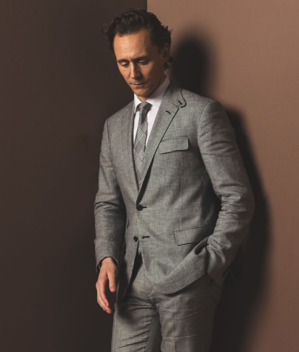 Tom Hiddleston Checkered Gray Suit (2)