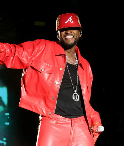 Usher Roots Picnic 2023 Red Leather Jacket-5