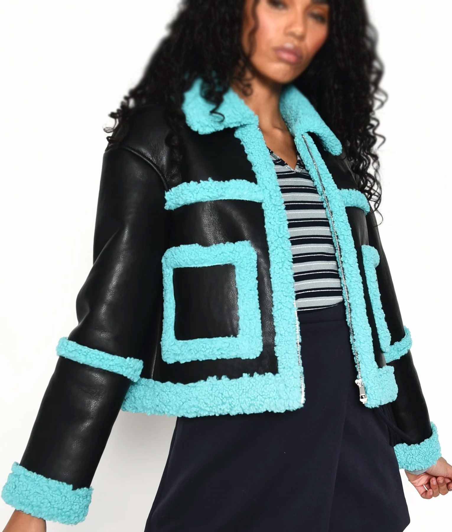 Wickie Roy Girls5eva Shearling Leather Jacket (2)