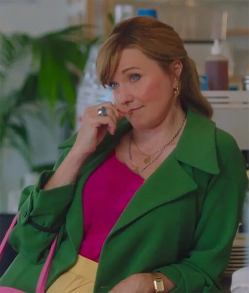 Alexa Crowe My Life Is Murder (Lucy Lawless) Green Trench Coat-4