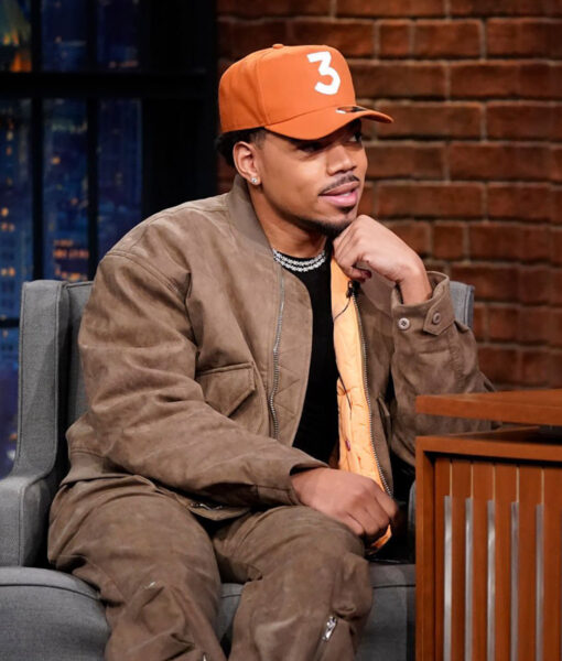 Chance The Rapper Late Night With Seth Meyers Brown Bomber Jacket