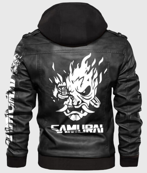 Cyberpunk 2077 Samurai Black Leather Jacket-1