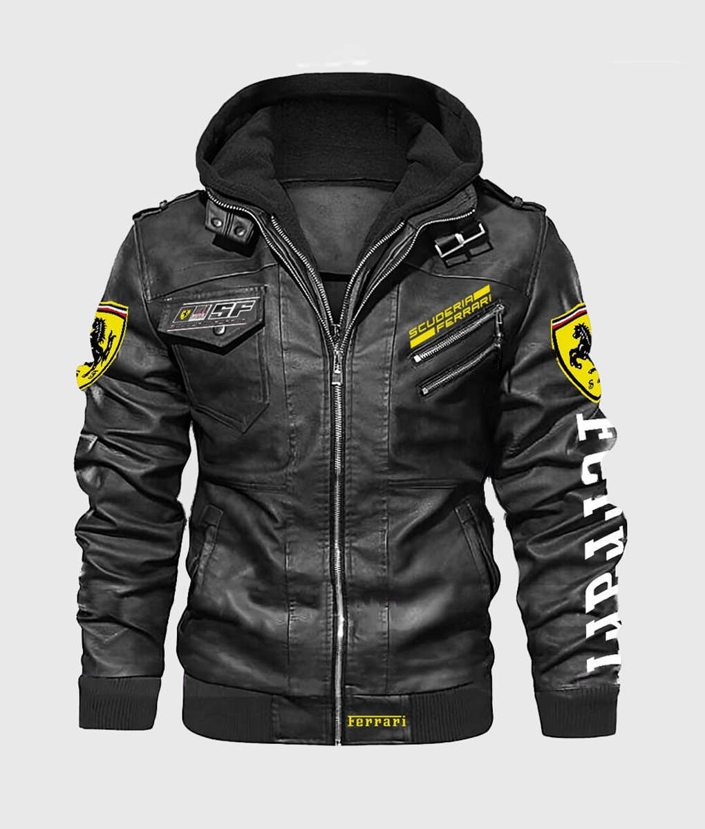 Ferrari F1 Black Leather Jacket (1)