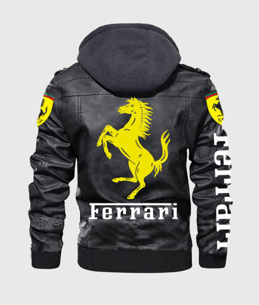 Scuderia Ferrari F1 Black Leather Jacket-1