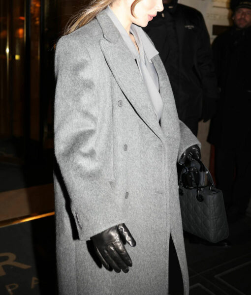 Hailee Steinfeld Long Wool Grey Coat-1