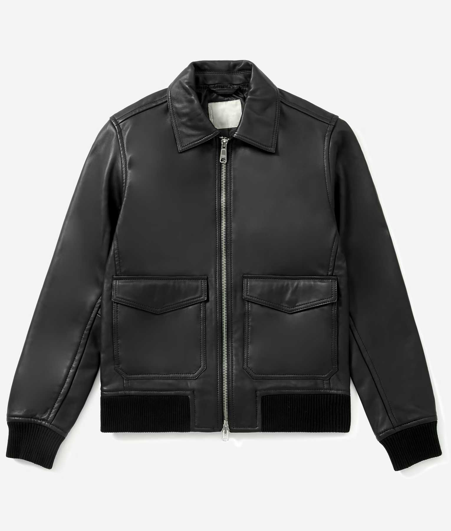 Henry Black Bomber Leather Jacket-3