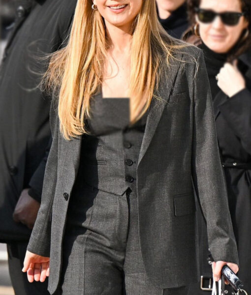 Jennifer Lawrence Fashion Show Charcoal Black Suit-1