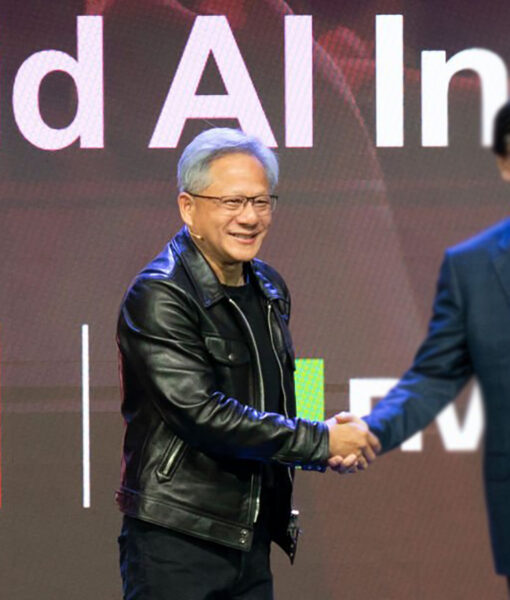 Nvidia CEO Jensen Huang Black Leather Jacket-2