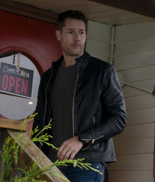 Justin Hartley Tracker (Colter Shaw) Black Leather Jacket-1
