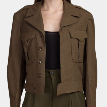 Karen Wool Brown Cropped Jacket-1