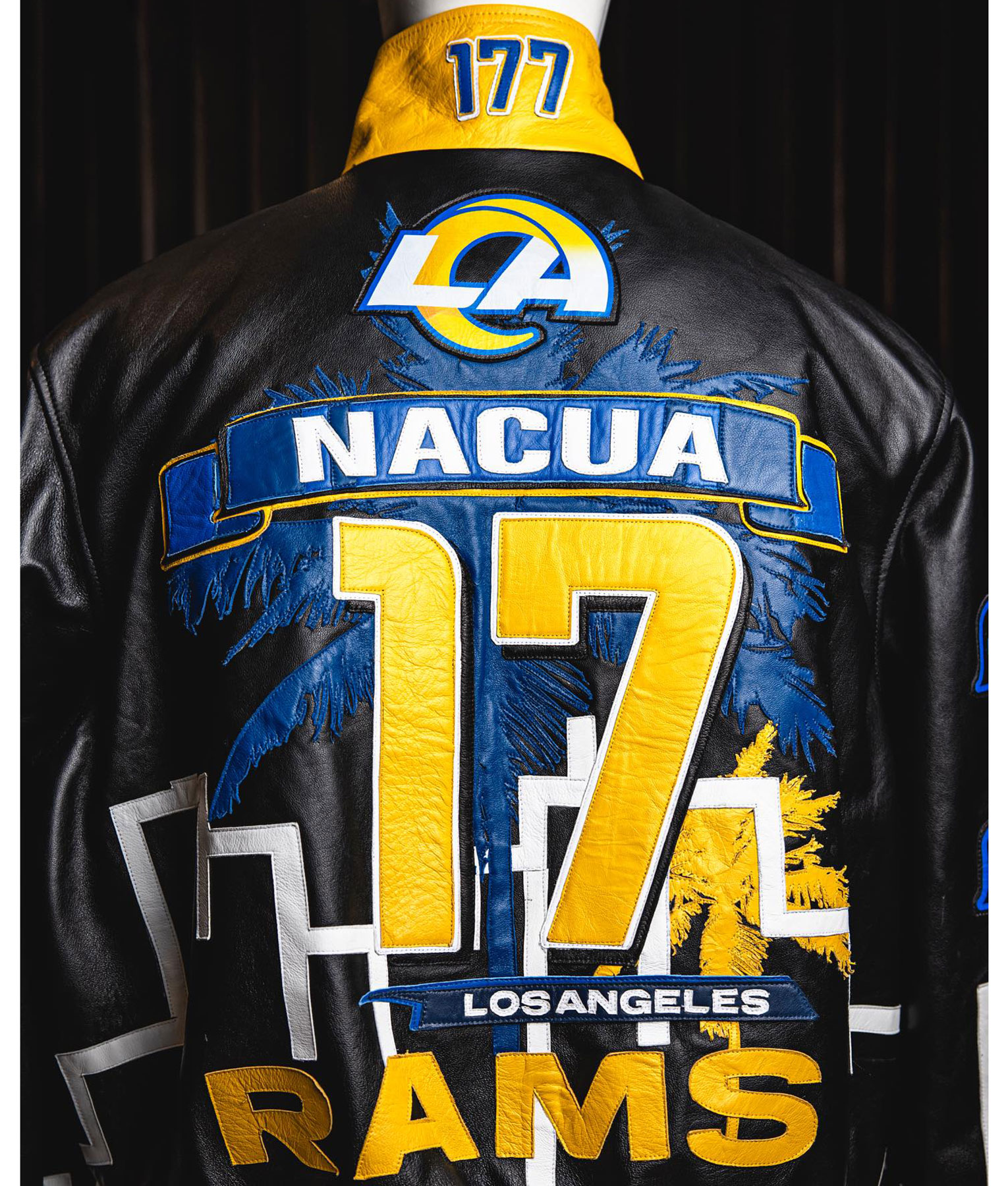 Los Angeles Rams Black Leather Jacket (1)