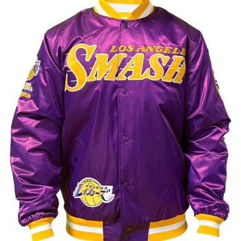 Los Angeles Smash Lakers Purple Bomber Jacket-4