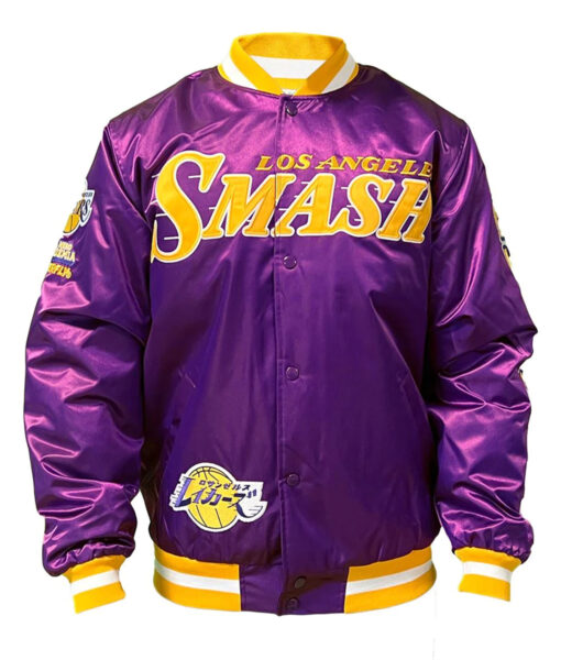 Los Angeles Smash Lakers Purple Bomber Jacket-4