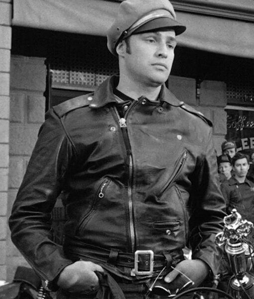Marlon Brando The Wild One (Johnny Strabler) Black Leather Jacket