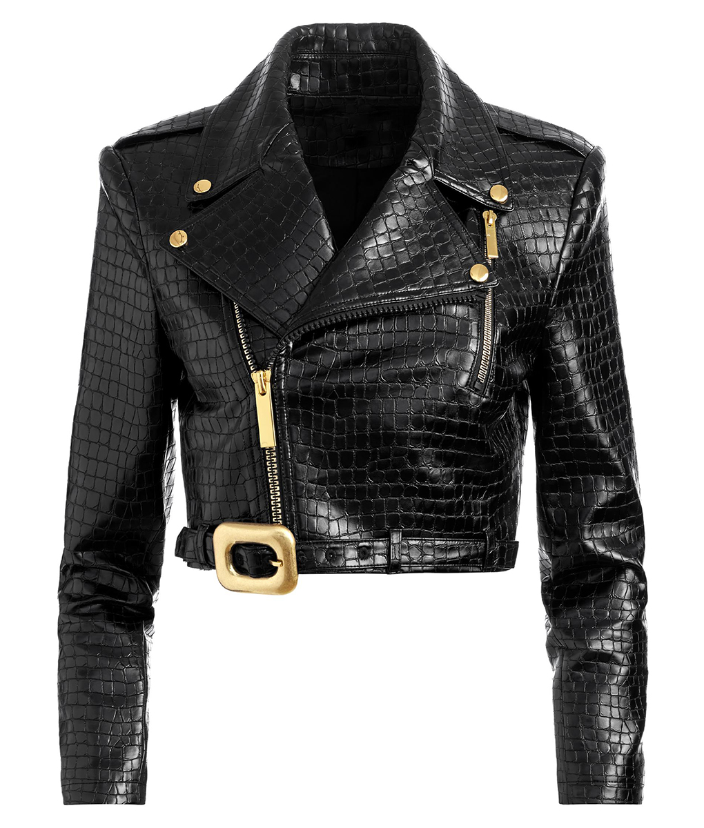 Max Mitchell Wild Cards Black Leather Cropped Jacket (1)