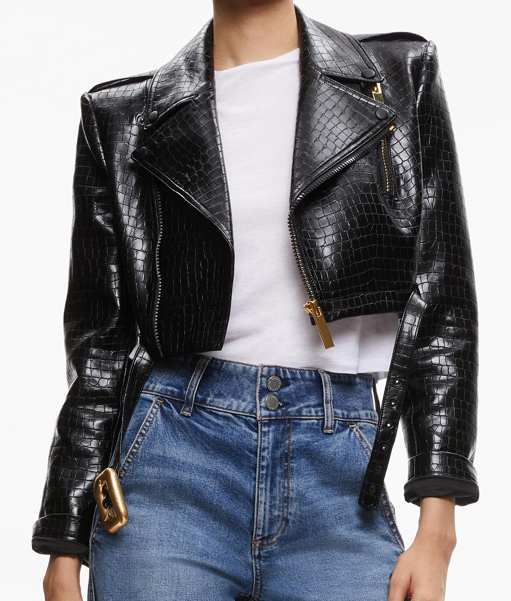 Max Mitchell Wild Cards Black Leather Cropped Jacket (2)