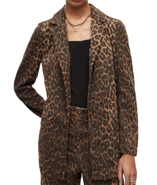 Max Mitchell Wild Cards (Vanessa Morgan) Brown Leopard Blazer-3