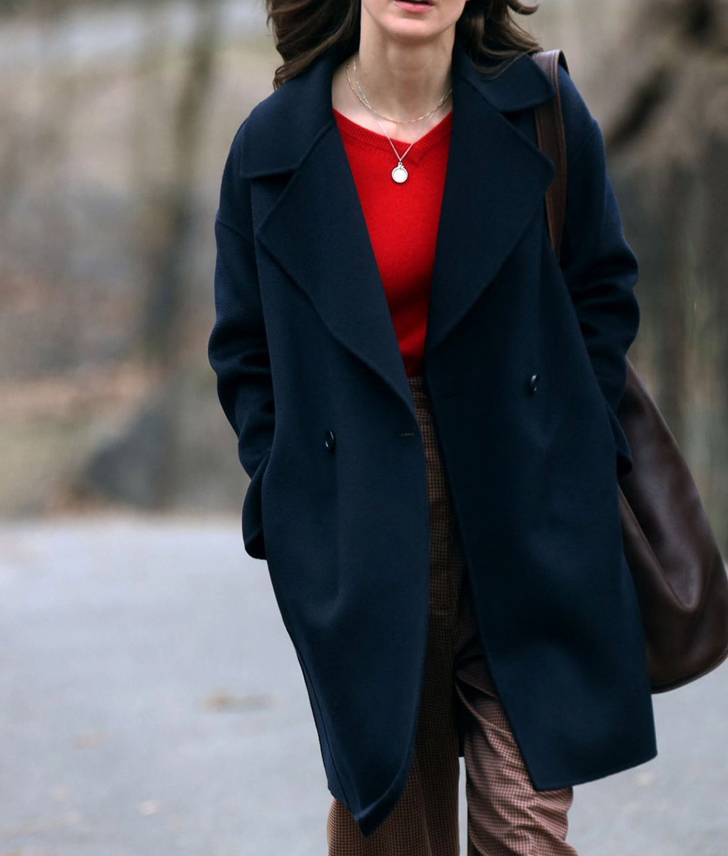 Melissa Benoist Wool Blue Coat (2)