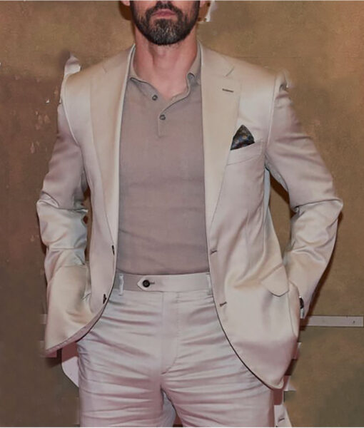 Milo Ventimiglia Land Of Bad Premiere Cream Suit-1