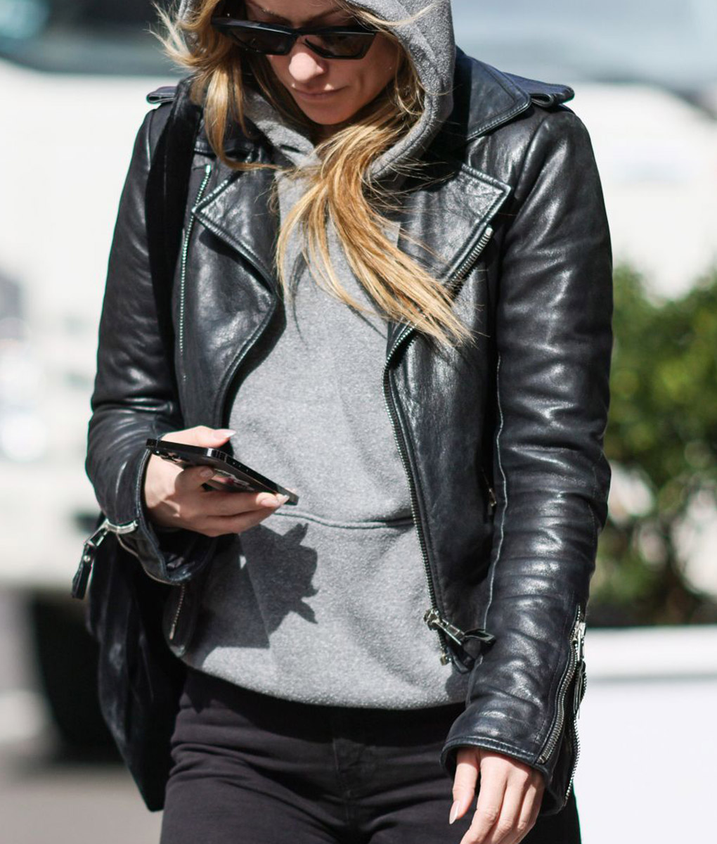Olivia Wilde Black Leather Jacket (4)