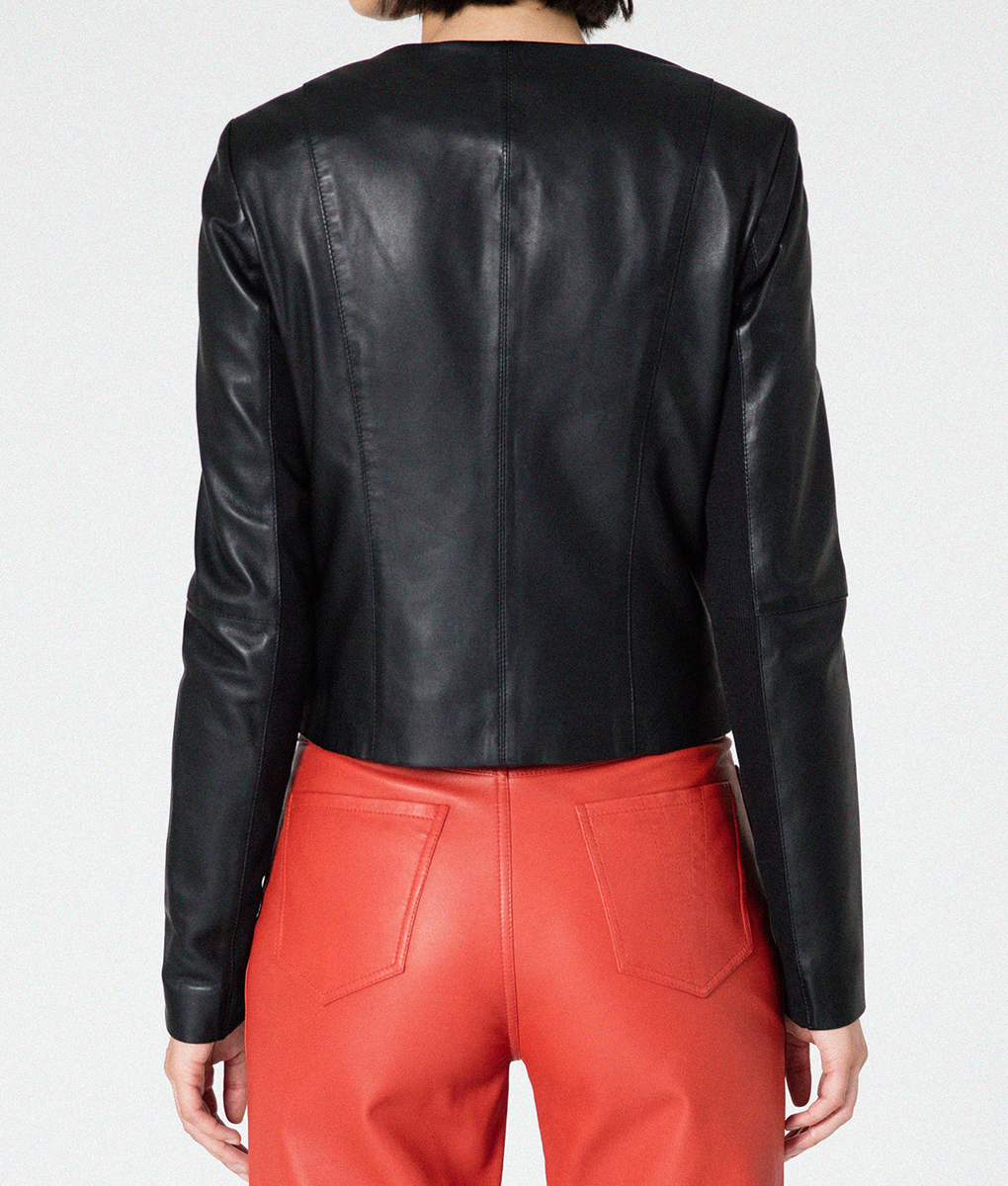Pamela Adlon Better Things Black Leather Jacket (1)