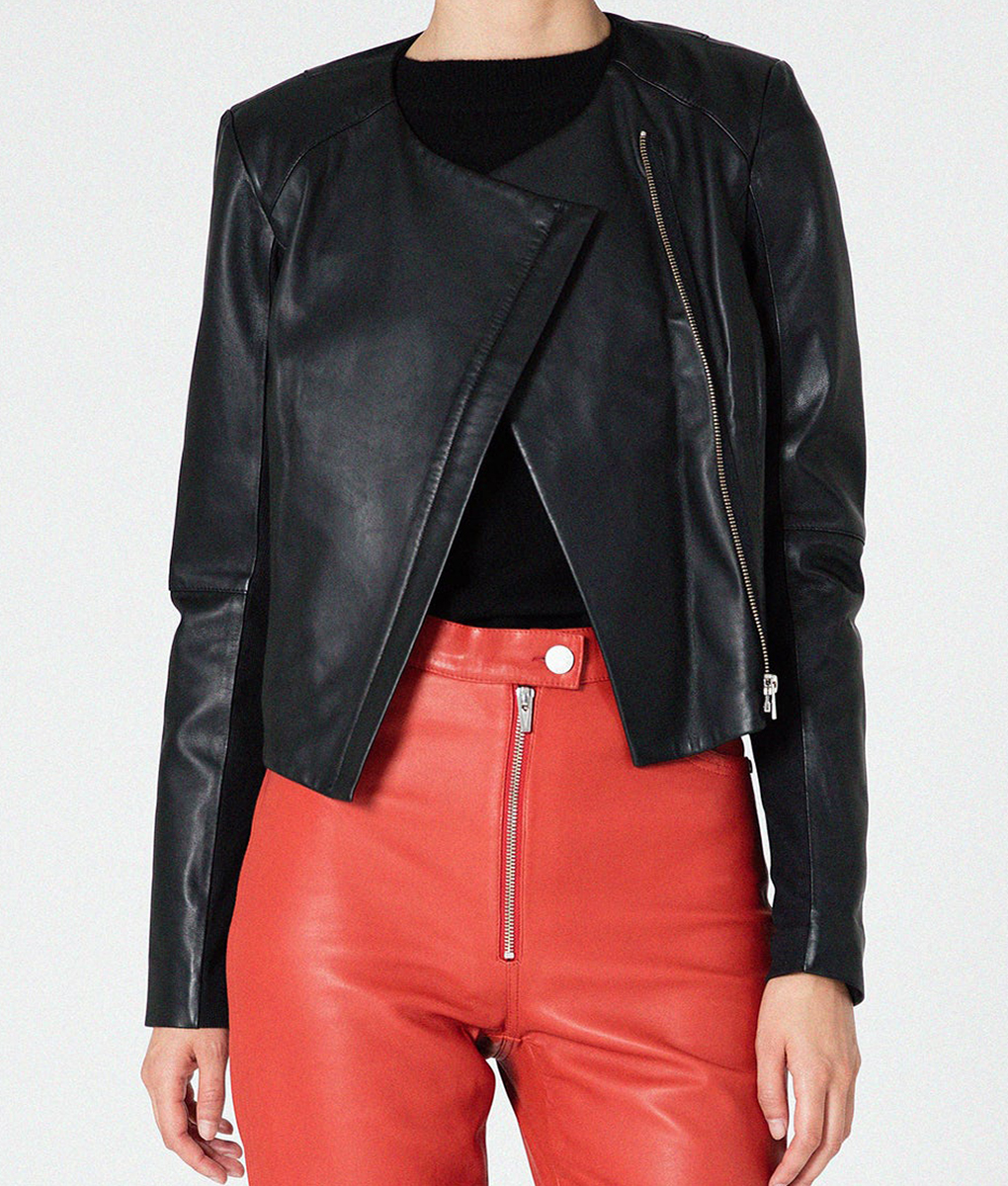 Pamela Adlon Better Things Black Leather Jacket (3)