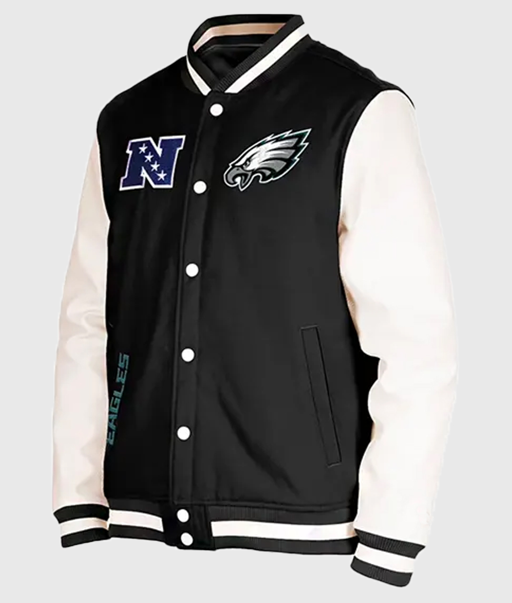 NFL Philadelphia Eagles Black Varsity Jacket-2